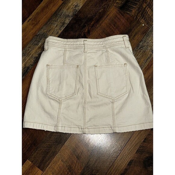 We the Free Jean Skirt Size 6 A-Line Ivory Denim Mini - Picture 4 of 4